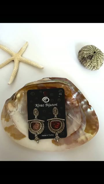 گوشواره میناکاری برنجی زنانه