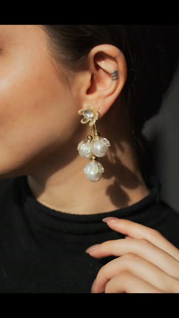 گوشواره صدف نقره ۹۲۵ ضدحساسیت